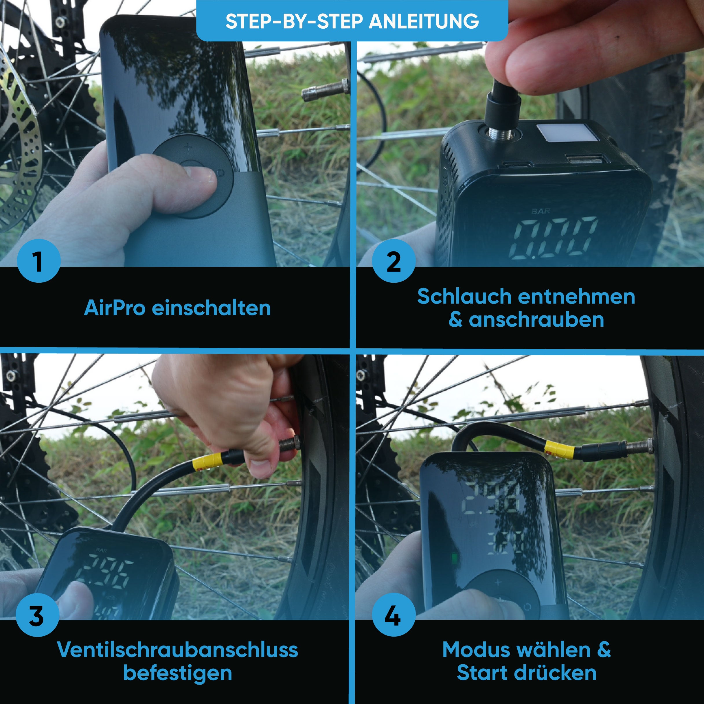 AirPro | Akku Luftpumpe + Powerbank