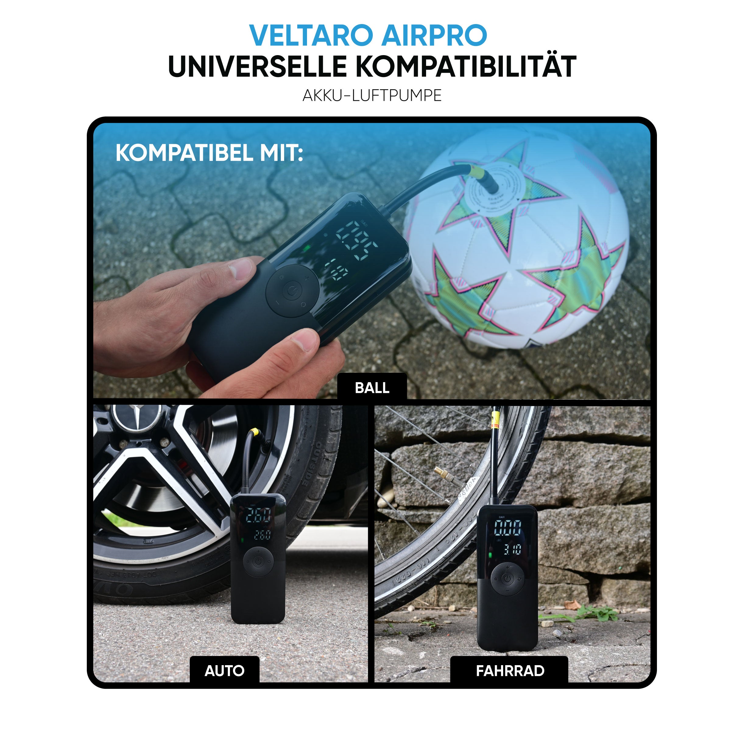 AirPro | Akku Luftpumpe + Powerbank